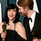 Billie Eilish and Finneas with their Oscars
